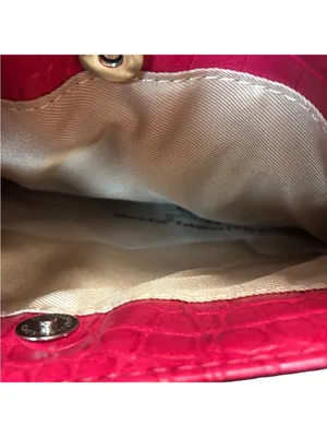 Dana Buchman Raspberry Croc Embossed Crossbody Bag Faux Leather, NWT thumbnail 7