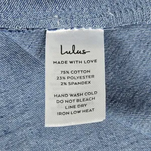 Lulus Considered Charisma Blue Chambray Bustier Mini Dress XL HD5162 NWT thumbnail 7