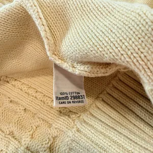 LL Bean Yellow Double L Mixed Cable Full Zip Hoodie Pockets Cotton Sweater SMALL thumbnail 11