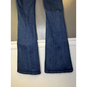 We The Free Jeans Women 29 Medium Blue High Rise Flare Paperbag Stretch Denim thumbnail 7