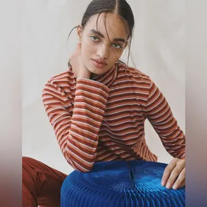 Madewell Retro Striped Mockneck Top • Wide Sleeve 70s Vibe - Size Small Boxy thumbnail 2