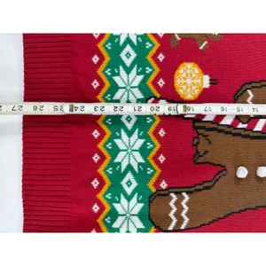 Ugly Christmas Sweater Oh Snap Gingerbread Man Fair Isle Red Knit Medium NRXF3S thumbnail 5
