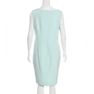 Pamella Roland mint sheath‎ dress light blue green sleeveless thumbnail 3