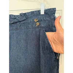 Who What Wear Womens 16 Dark Wash Denim High Rise Wide Leg Crop Pants NWT thumbnail 6