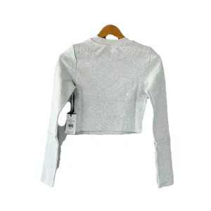 NWT‎ IVL Collective Cotton Jersey Cropped Top Womens Heather Gray Small Athletic thumbnail 2