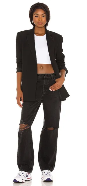 GRLFRND Amanda Mid Rise Loose Boyfriend Jeans Black Size 27 NWT thumbnail 1