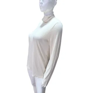 Madewell Ribbed‎ Turtleneck Long Sleeve Top Cream XL sweater knit thumbnail 2