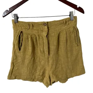 FREE PEOPLE Yellow Knit High Waisted Shorts thumbnail 5