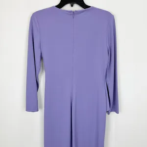 Lauren Ralph Lauren Jersey 3/4 Sleeve Dress Draped Knee Length Purple US 6 NWT thumbnail 11