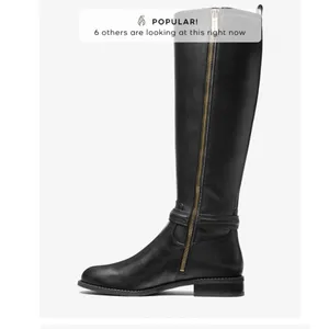Michael Michael Kors Mindy Flat Leather Black Boots 7.5‎ $375 thumbnail 2