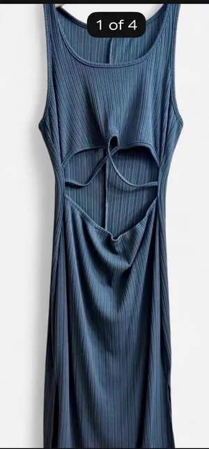 Blue slinky dress with cut out detail #summer#dress thumbnail 1