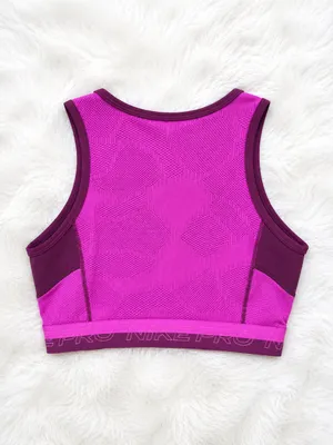 Nike Purple and Pink Pro Cropped Sports Tank| Size Small thumbnail 2