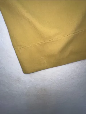 Mustard Yellow Wide Leg Crop Utility Pants Elastic Waist Patch Pockets Size S M thumbnail 9