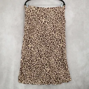 By Anthropologie Animal Print Leopard‎ Flare Knee Length Midi Skirt Plus 14 thumbnail 2