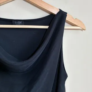 John Galt Cowl Neck Tank Top One Size Black Women Draped Cotton Blend thumbnail 2