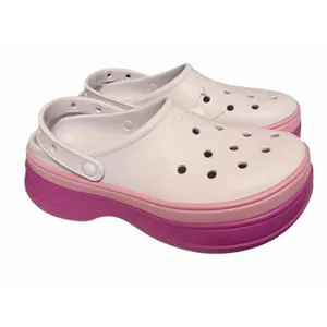 Crocs Classic Stacked Clog Womens 11 Mens 9 White Pink Purple Platform thumbnail 4