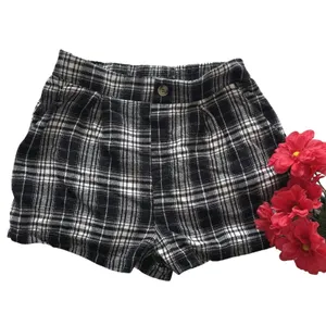 Altar'd State Shorts Juniors M Black White Plaid High Rise Pockets Casual thumbnail 2