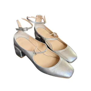 Peche Nico Heels Silver Size‎ US 7.5 /8 Mary Jane Style Strap Small Heel thumbnail 10