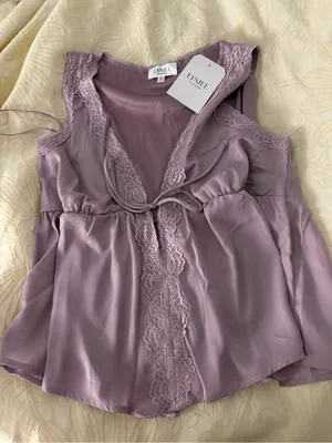 Lyniel Lavender Lace Trim Satin Camisole thumbnail 1