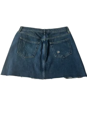 Free People "Harvey" Distressed Denim Mini Skirt thumbnail 7