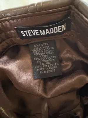 Steve Madden Brown Leather Baseball Cap thumbnail 5