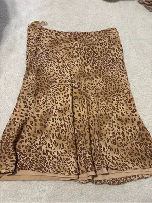 Y2K Valerie Stevens Leopard-Print Silk Skirt thumbnail 3