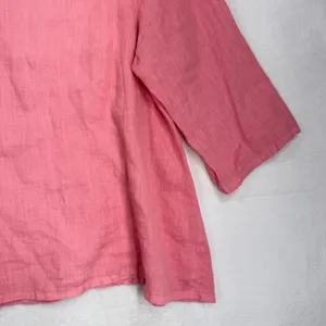 Bryn Walker XXS Etta Shirt Top Oversized Pink LINEN Cowl Neck Elbow Sleeve NEW thumbnail 4