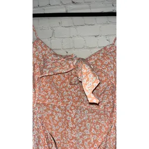 Flynn Skye Pink Floral Maxi Dress Tie Front‎ Button Down Wedding Guest Size L thumbnail 8