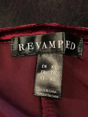 Revamped Dress Womens XL Burgundy Crushed Velvet Wrap Surplice Asymmetrical thumbnail 6