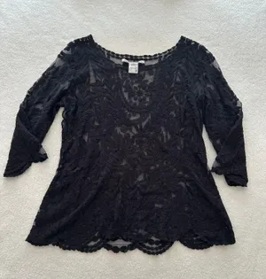 American Rag Cie Black Lace Top thumbnail 1