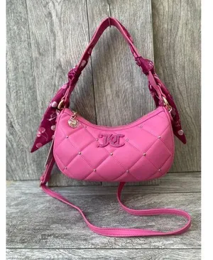 Juicy Couture Pink Quilted Shoulder Bag with Charm & Scarf thumbnail 1