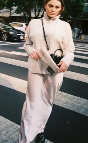 Champagne Satin Maxi Skirt thumbnail 2