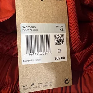 Nike Sportswear Paperbag Shorts Womens XS Orange High Rise Loose Fit NWT thumbnail 6