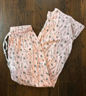 Hello Mello Pink Pajama Pants with Bottle Print, size S/M thumbnail 1