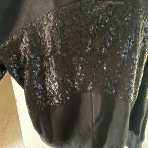 Victoria's Secret Black Sequin Panel Sweatshirt Pullover Size Medium thumbnail 3