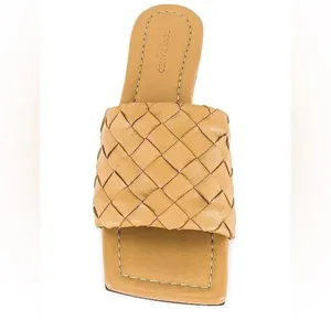 Tony Bianco | Size 7 Brown Tan Leather Sandals with Woven Design‎ thumbnail 2