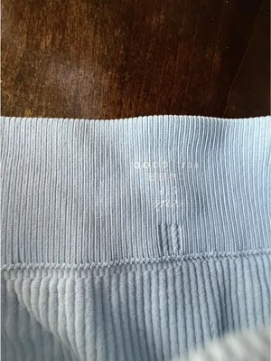Aerie Ribbed Seamless Bralette Sports Bra Light Blue Gray Soft Stretch thumbnail 8