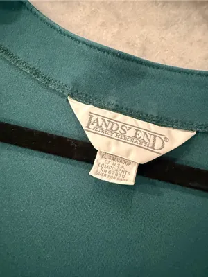 Lands End Size L Green 100% Cotton Button Front Cardigan Sweatshirt Pockets thumbnail 10