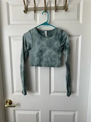 Lululemon Ebb to Street Long Sleeve Shirt Marble Dye Tidewater Teal Size 6 thumbnail 9