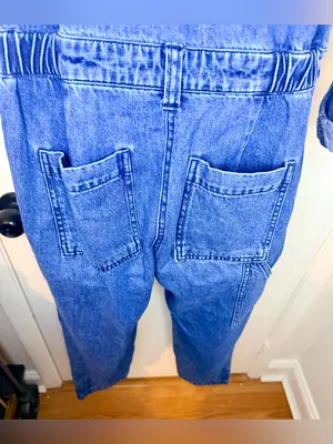 Old Navy Coveralls Womens Small Denim Jumpsuit Boilersuit Utility Workwear Blue thumbnail 10