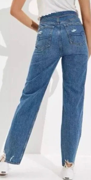 American Eagle Highest Rise Baggy Dreamy Drape Fold Over Jeans thumbnail 4