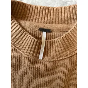 Free People Ottoman Slouchy Tunic Sweater Camel Brown Ribbed Knit Mock Neck S thumbnail 2