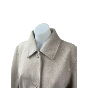 Zara Women's Beige Collared Long Sleeve Button Down Shirt Shacket Coat Jacket M thumbnail 2