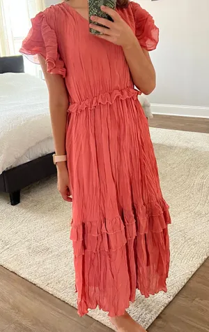 Polagram Jessakae Coral Crinkle Dress thumbnail 2