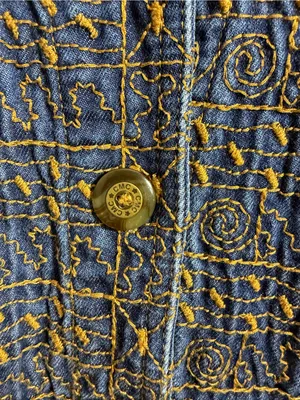 Click by Color Me Cotton Embroidered Denim Jacket 100% Tencel thumbnail 7