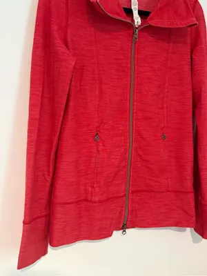 Lululemon Daily Yoga Jacket Reversible Slub Denim Love Red Size 6 RARE thumbnail 2