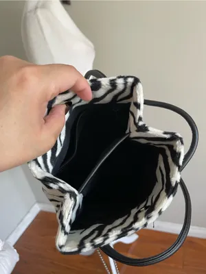 Nine West Black and White Zebra-Print Shoulder Bag thumbnail 7