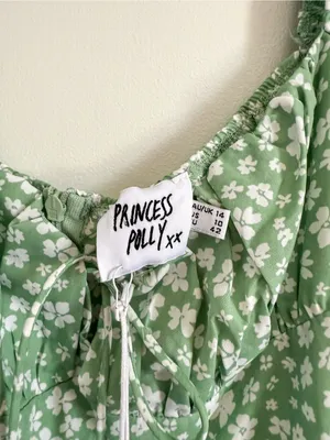 Princess Polly Green and white Floral Romper Size 10 NWT thumbnail 4