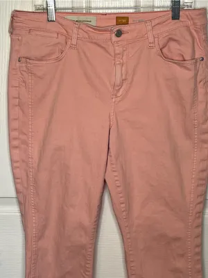 Anthropologie Pilcro Stet Sz 32 Peach Pink Cropped Ankle Jeans thumbnail 2