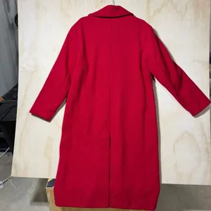 Old Navy Womens Large Long Red Double Breasted Peacoat‎ Trench Coat NWT thumbnail 8